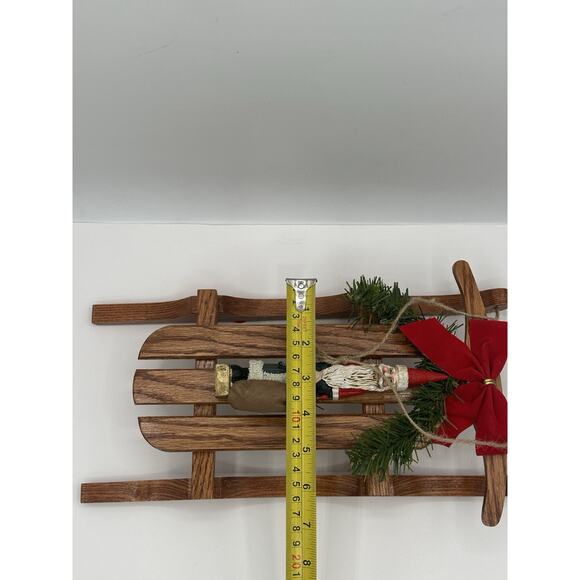 Vintage Merry Christmas Wood Sled Hand Painted 18 X 6.5 Decor Country Cottage - Picture 4 of 6